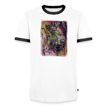 hippocampe - T-shirt contrasté Homme - blanc/noir - Devant - AI Model Female 172 light (172cm) & AI Model Male 178 dark (178cm)