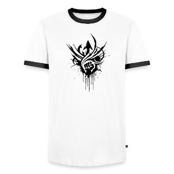 NoxstyllT3 - Männer Kontrast-T-Shirt - Weiß/Schwarz - Vorne - AI Model Female 172 light (172cm) & AI Model Male 178 dark (178cm)
