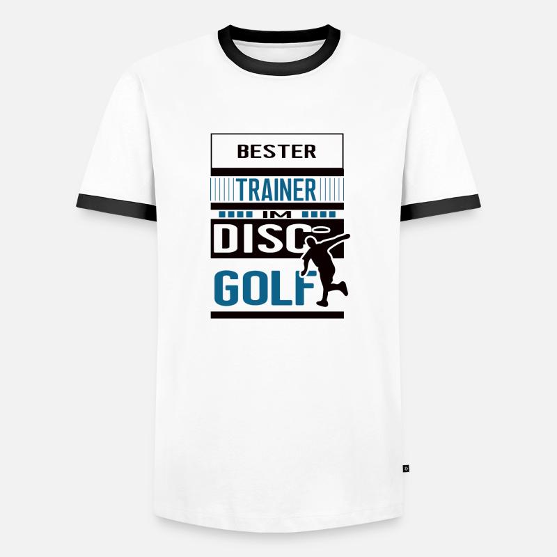 Discgolf Trainer Bester Discgolftrainer Team - Männer Kontrast-T-Shirt - Weiß/Schwarz