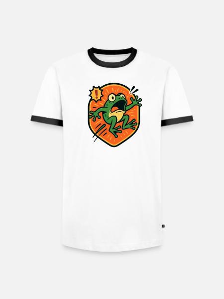 Panic Frog badge - Men's Ringer Shirt - white/black