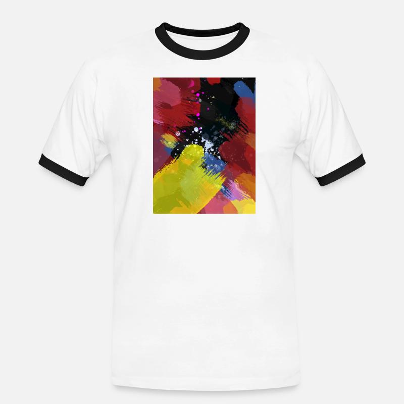 Farbexplosion Abstrakte Farbflächen - Männer Kontrast-T-Shirt - Weiß/Schwarz