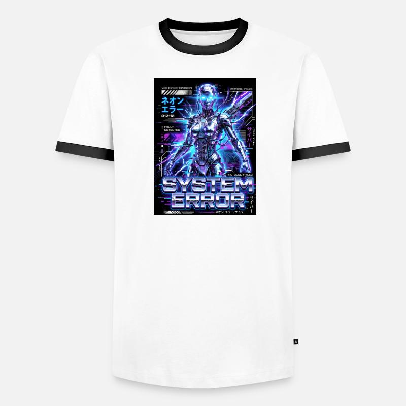 System Error Neon Cyborg - Men's Ringer Shirt - white/black