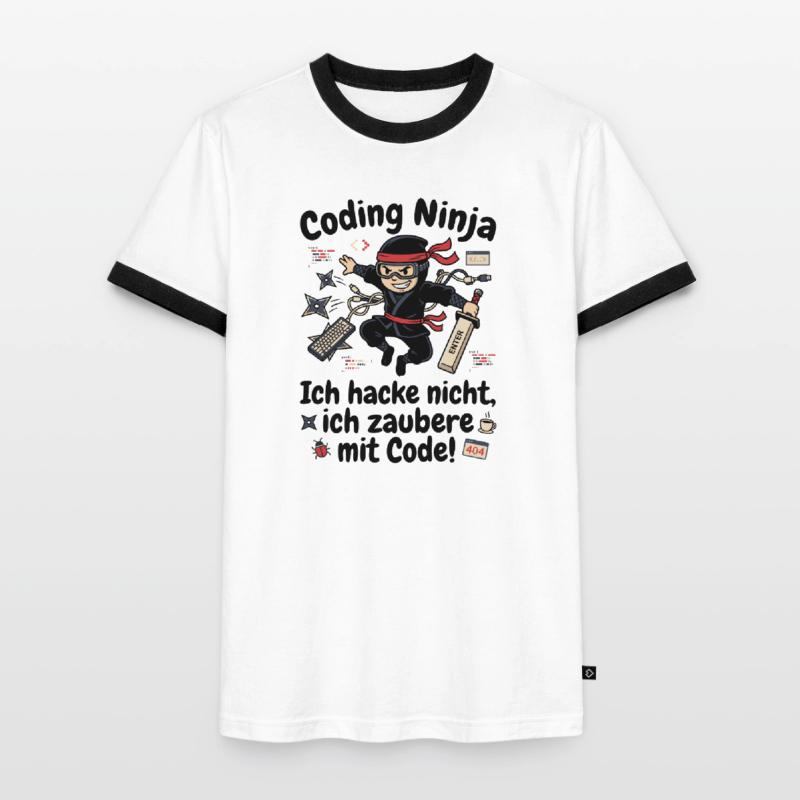 Coder Ninja Programmierer Humor Männer Kontrast-T-Shirt