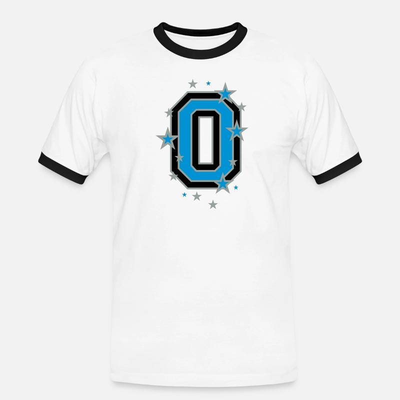 Nummer Eins 1 - Männer Kontrast-T-Shirt - Weiß/Schwarz