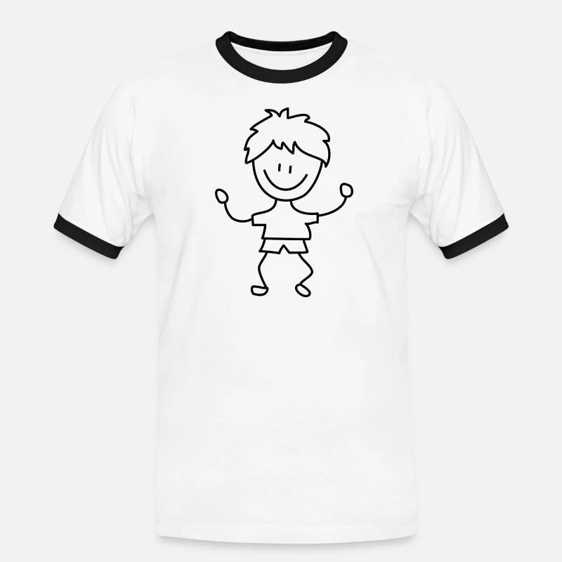 kind junge kindergarten - Männer Kontrast-T-Shirt - Weiß/Schwarz