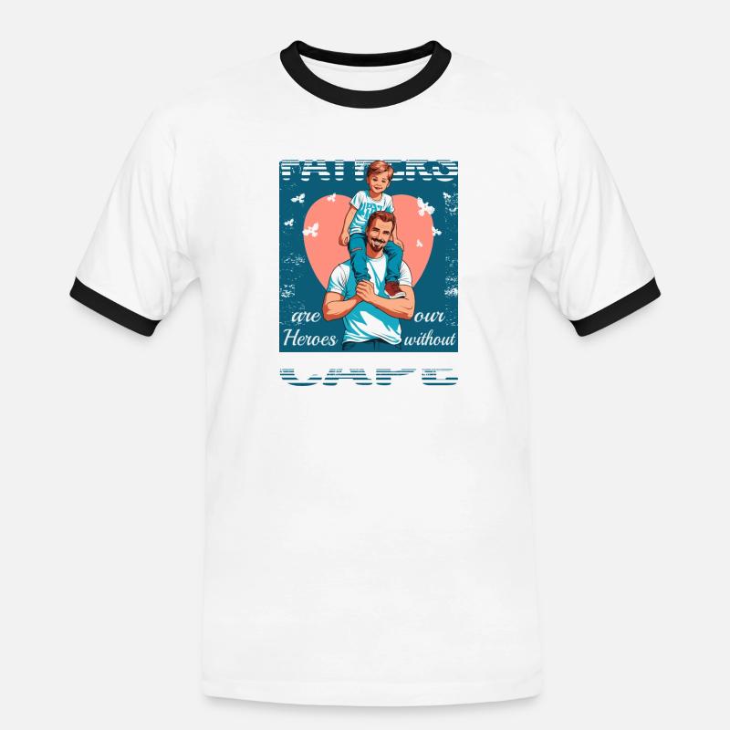 Väter sind Helden - Männer Kontrast-T-Shirt - Weiß/Schwarz