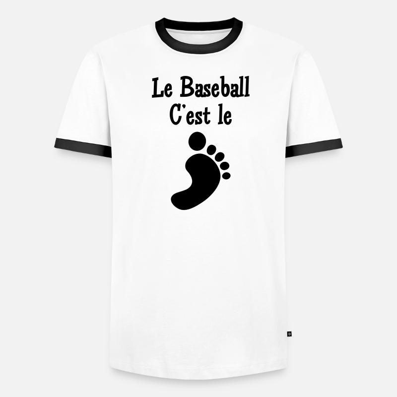 Le Baseball c’est le Pied - T-shirt contrasté Homme - blanc/noir