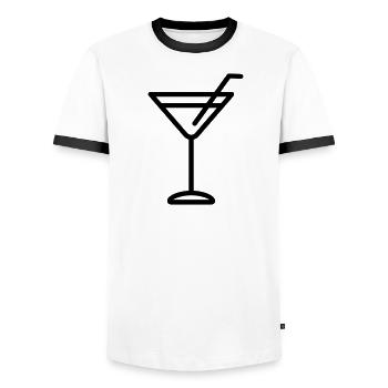 cocktail - T-shirt contrasté Homme - blanc/noir - Devant - AI Model Female 172 light (172cm) & AI Model Male 178 dark (178cm)