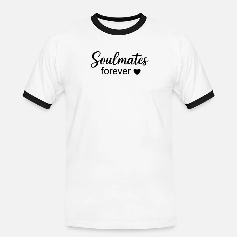 Eternal Souls Boho Scripture Design - Men's Ringer Shirt - white/black