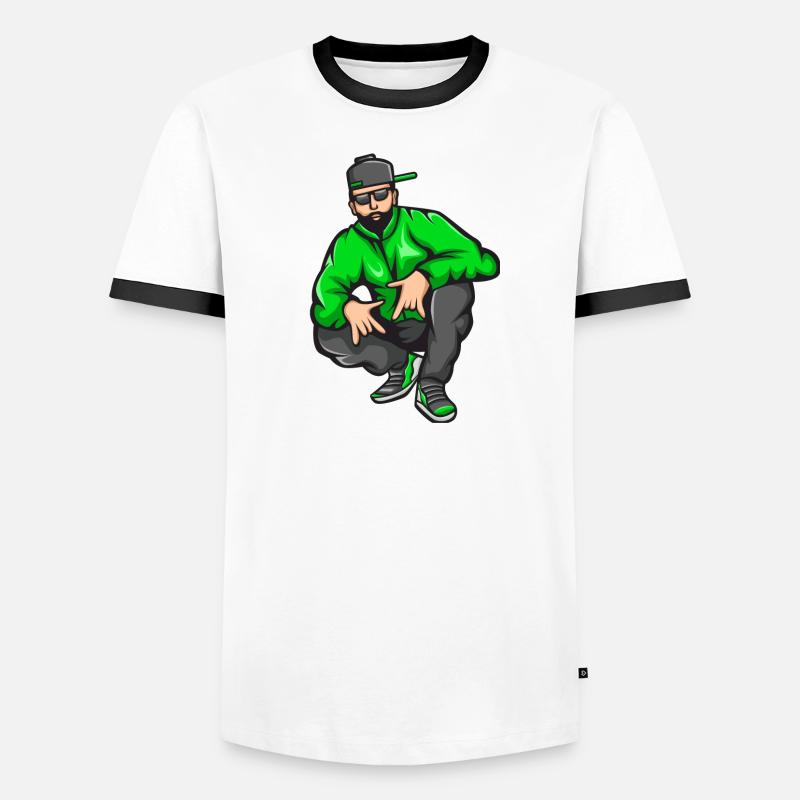 Bad Boy, Rap, Rapper, Rapper, Big Up - Maglietta Contrast da uomo - bianco/nero