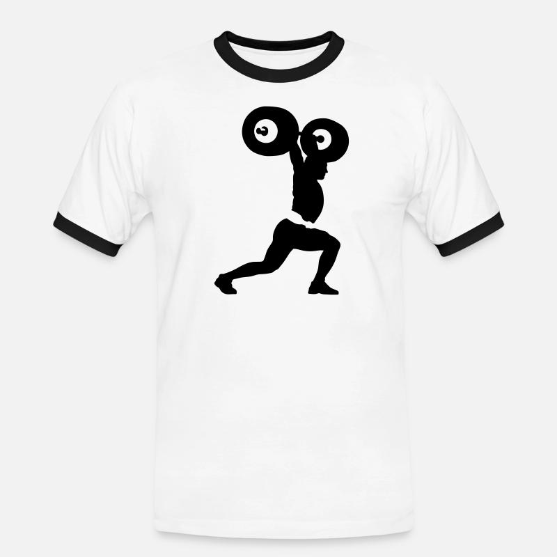 Gewichtheber - Männer Kontrast-T-Shirt - Weiß/Schwarz