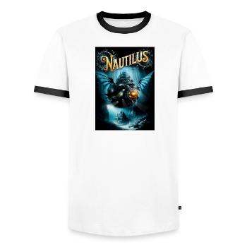 Nautilus - Men's Ringer Shirt - white/black - Front - AI Model Female 172 light (172cm) & AI Model Male 178 dark (178cm)