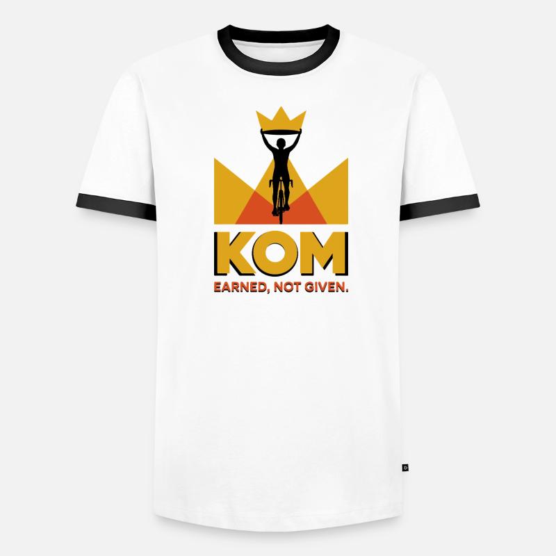 Radfahrer KOM Krone Logo Geschenk - Männer Kontrast-T-Shirt - Weiß/Schwarz