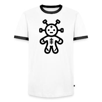 Voodoo Doll - Men's Ringer Shirt - white/black - Front - AI Model Female 172 light (172cm) & AI Model Male 178 dark (178cm)