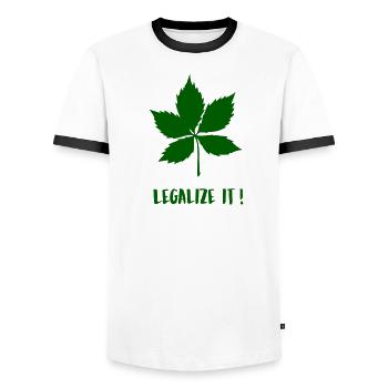 Legalize Chestnut - Men's Ringer Shirt - white/black - Front - AI Model Female 172 light (172cm) & AI Model Male 178 dark (178cm)