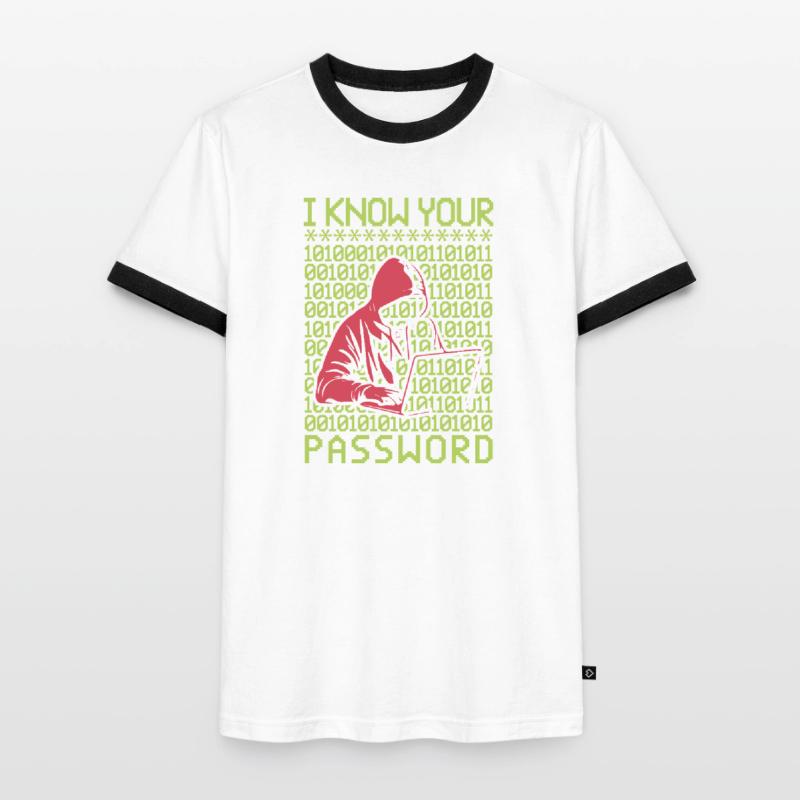 Hacker Hacker Programmeur Linux Password Hacker T-shirt contrasté Homme
