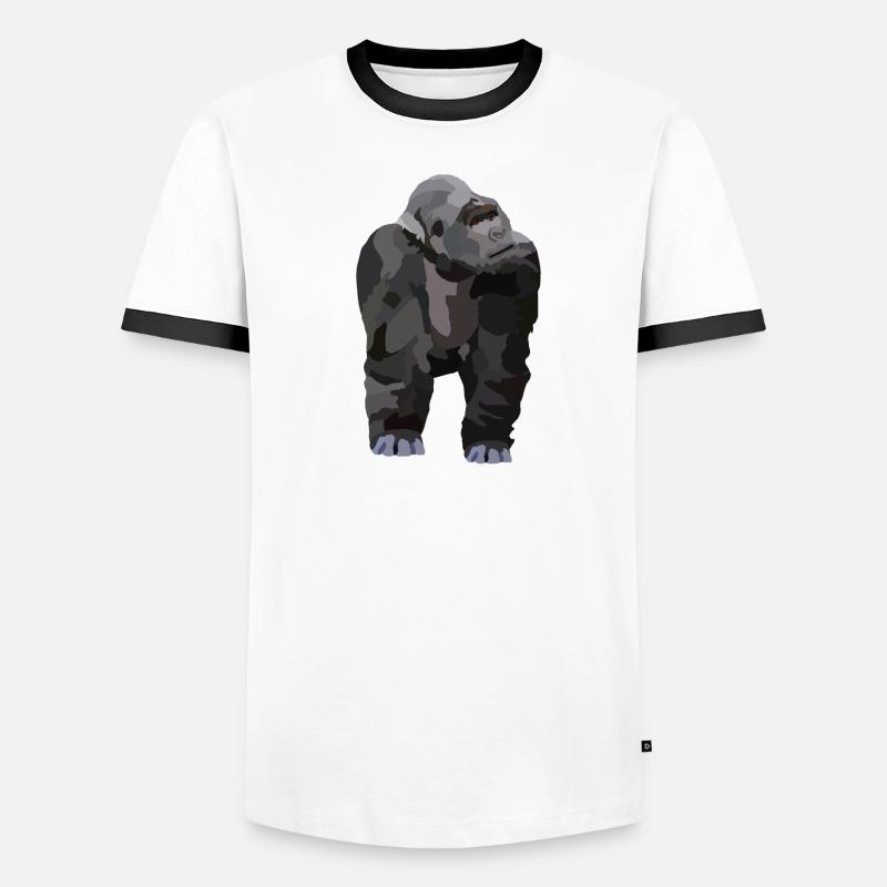 Gio, der Gorilla - Männer Kontrast-T-Shirt - Weiß/Schwarz