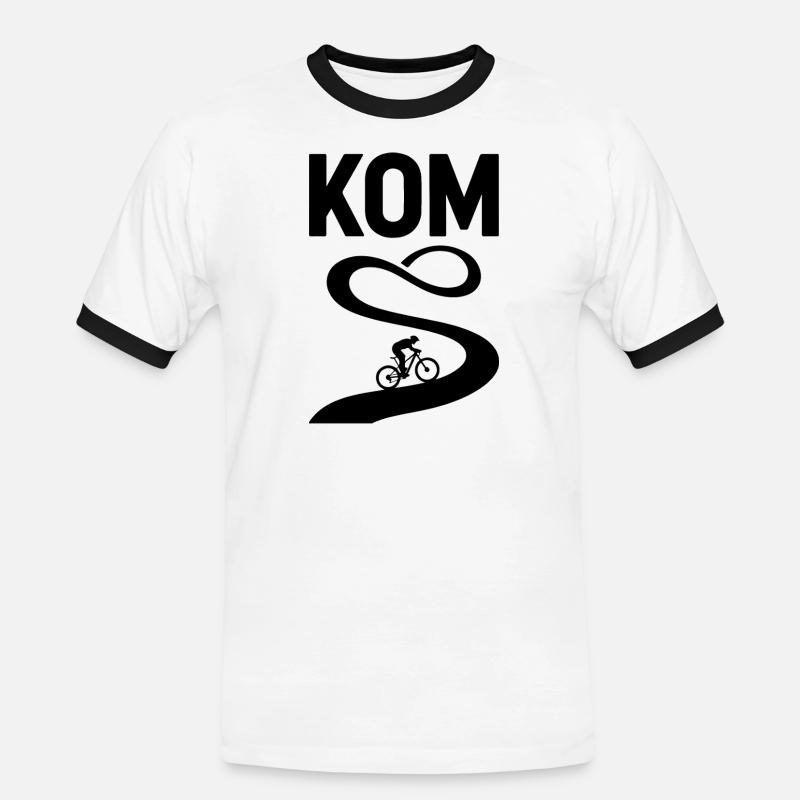 KOM Crown Switchback MTB Abzeichen - Männer Kontrast-T-Shirt - Weiß/Schwarz