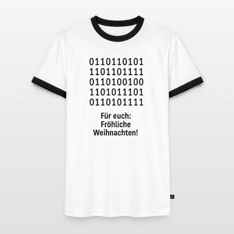 Christmas Code Binary Pattern Men's Ringer Shirt