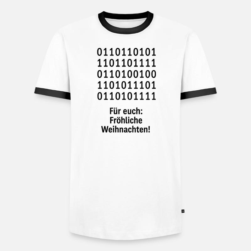 Modèle binaire de code de Noël - T-shirt contrasté Homme - blanc/noir