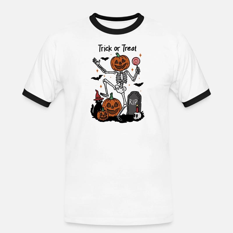Süßes oder Saures Tanzen - Männer Kontrast-T-Shirt - Weiß/Schwarz