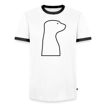 Meerkat - Men's Ringer Shirt - white/black - Front - AI Model Female 172 light (172cm) & AI Model Male 178 dark (178cm)
