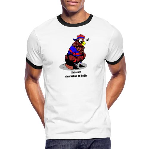 NAISSANCE D'UN BALLON DE RUGBY ! - T-shirt contrasté Homme