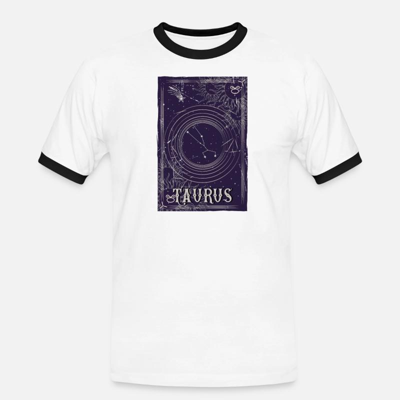 Taurus Sternbild Orbit Design - Männer Kontrast-T-Shirt - Weiß/Schwarz