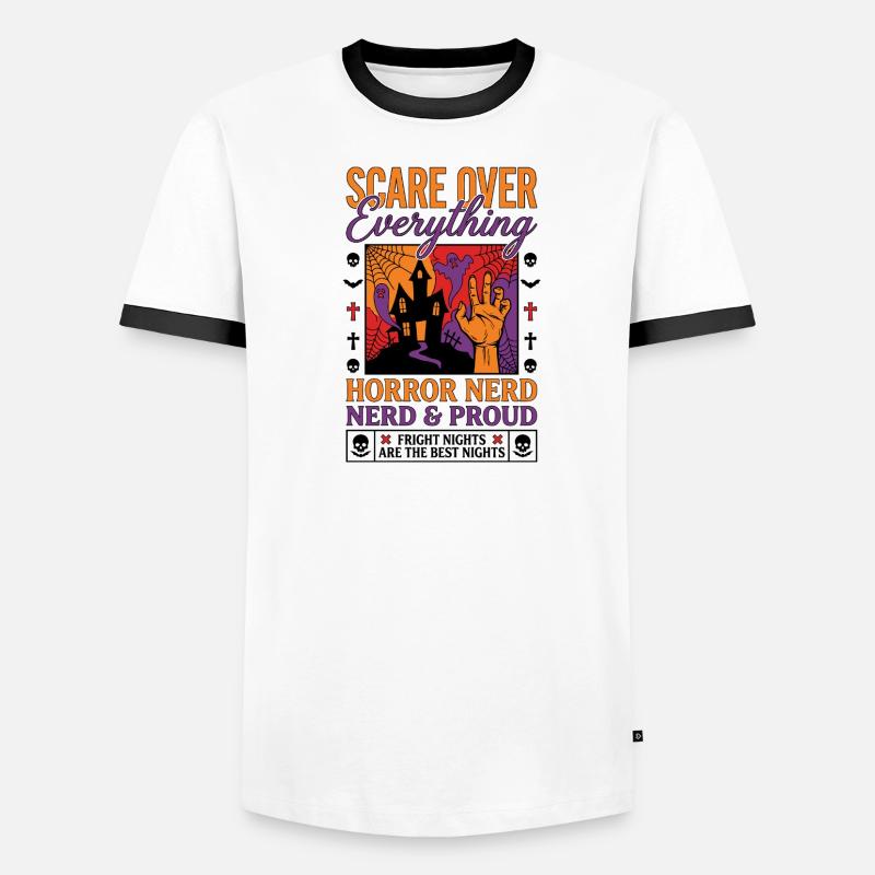 Horror Nerd Pride Design - Men's Ringer Shirt - white/black