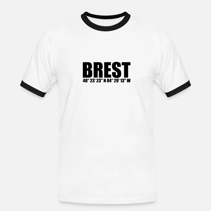 Brest Coordinates - Men's Ringer Shirt - white/black