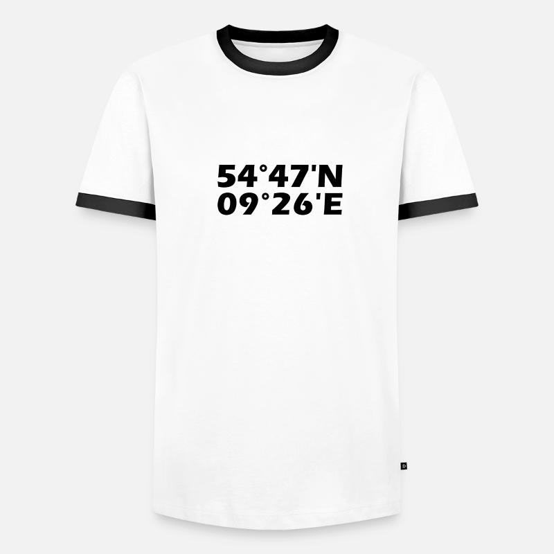 Flensburg coordinates - Men's Ringer Shirt - white/black