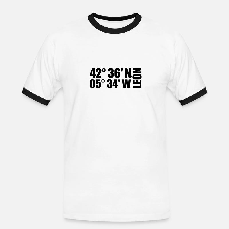 León Coordinates - Men's Ringer Shirt - white/black