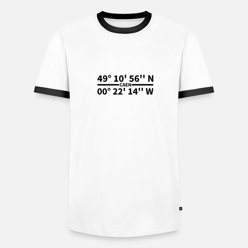 Caen coordinates - Men's Ringer Shirt - white/black