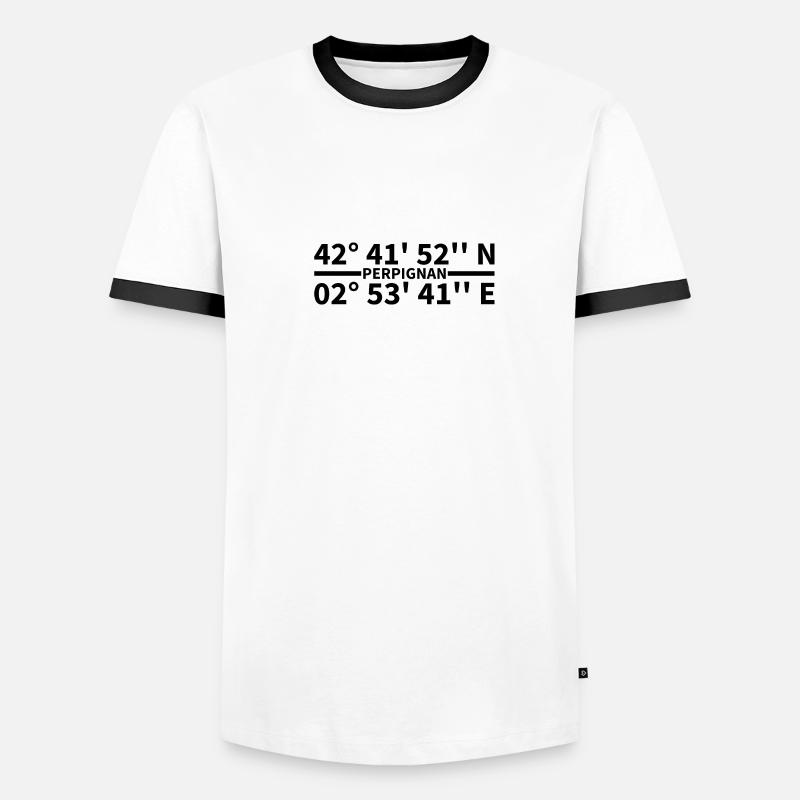Perpignan coordinates - Men's Ringer Shirt - white/black