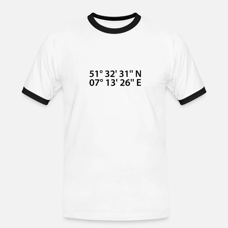 Herne coordinates - Men's Ringer Shirt - white/black