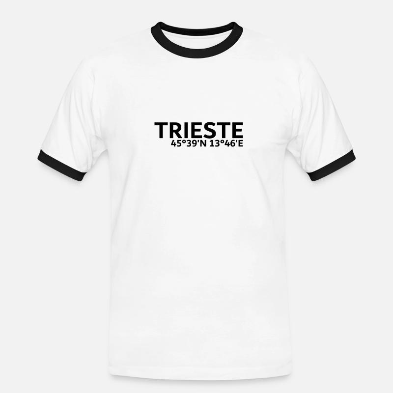 Trieste coordinates - Men's Ringer Shirt - white/black