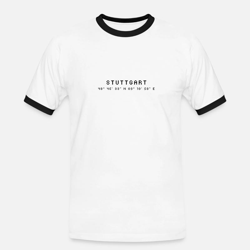 Stuttgart coordinates - Men's Ringer Shirt - white/black