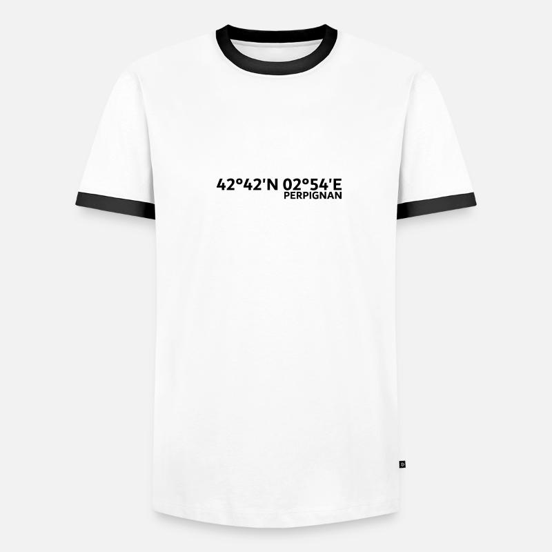 Perpignan coordinates - Men's Ringer Shirt - white/black