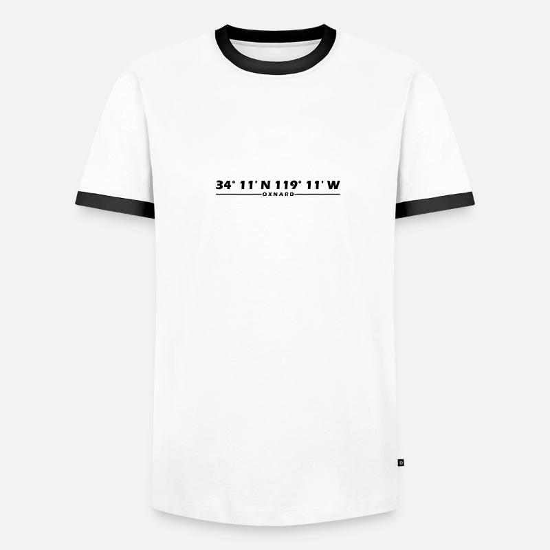 Oxnard Coordinates - Men's Ringer Shirt - white/black