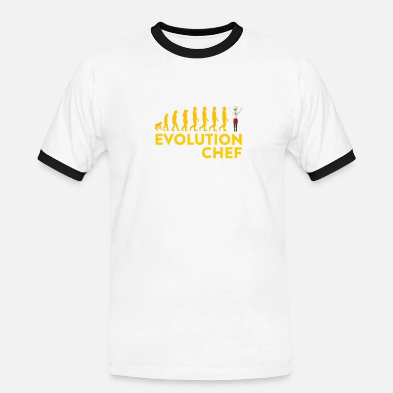 Evolutionärer Chef Motive - Men's Ringer Shirt - white/black