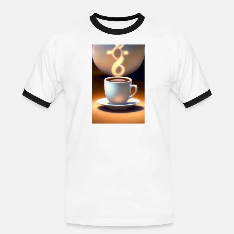 Kaffee, Kaffeebohnen - Männer Kontrast-T-Shirt - Weiß/Schwarz