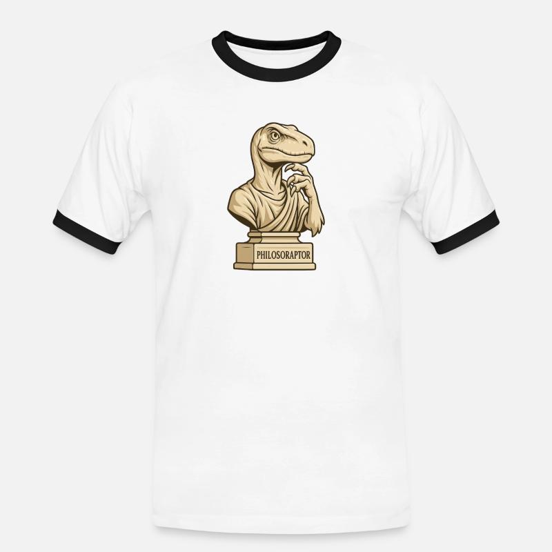 Philosoraptor - Men's Ringer Shirt - white/black
