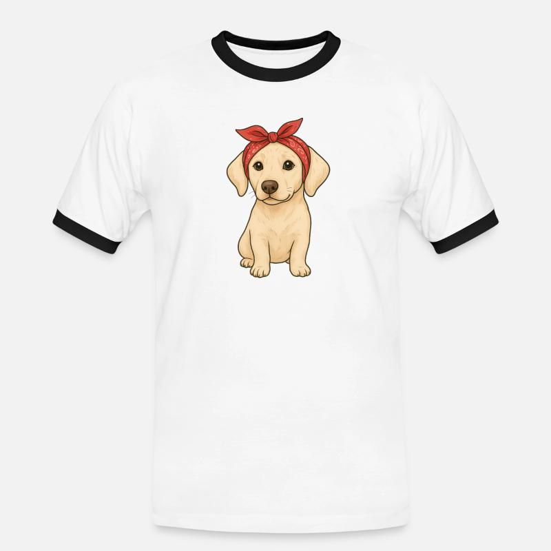 Little Labrador - Men's Ringer Shirt - white/black