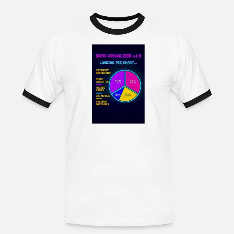 Neon Pie Chart Retro Visual - Men's Ringer Shirt - white/black