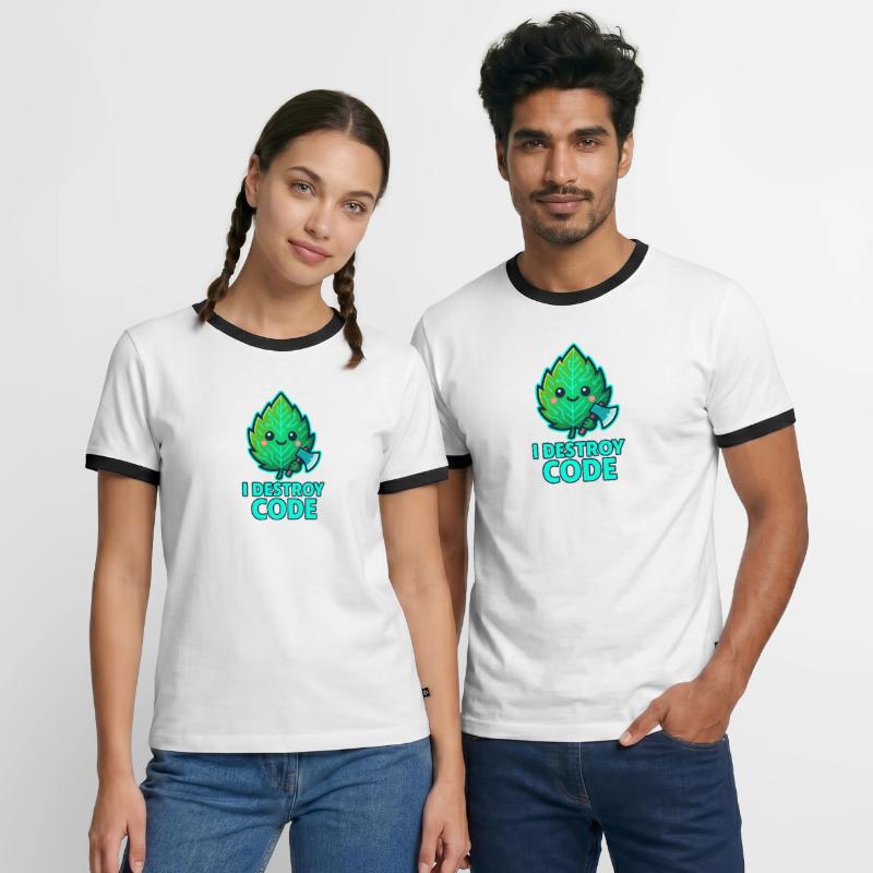 Green Leaf Code Warrior Men's Ringer Shirt