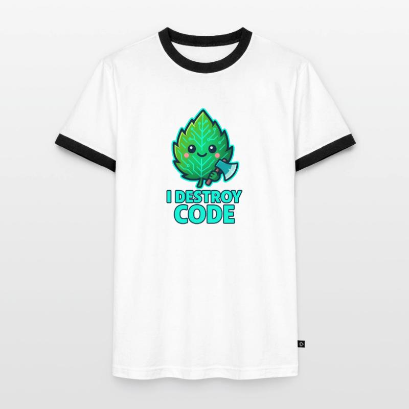 Green Leaf Code Warrior Men's Ringer Shirt