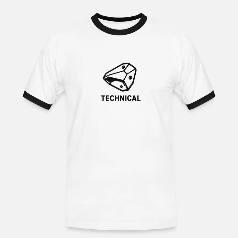 Technikal Boulder - Männer Kontrast-T-Shirt - Weiß/Schwarz