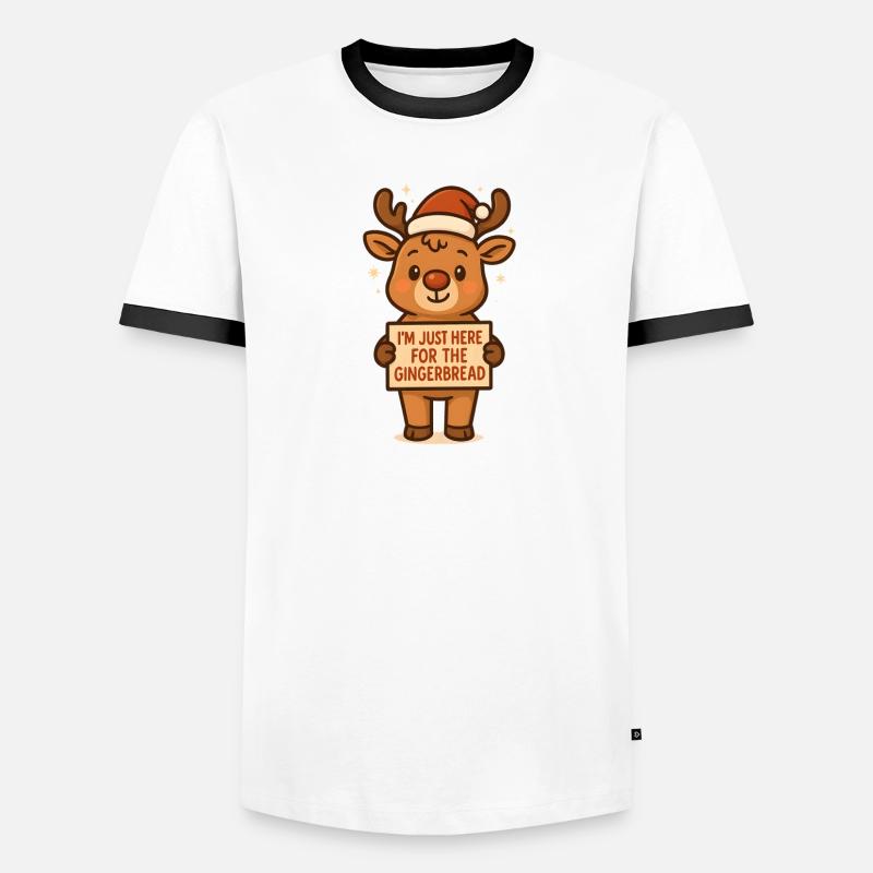 Lebkuchenmann Lebkuchen Lebkuchenmänner Geschenk - Männer Kontrast-T-Shirt - Weiß/Schwarz