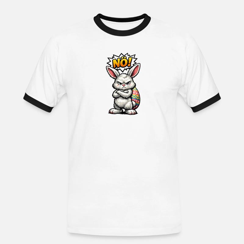 Nope Easter Bunny Easter - Men's Ringer Shirt - white/black