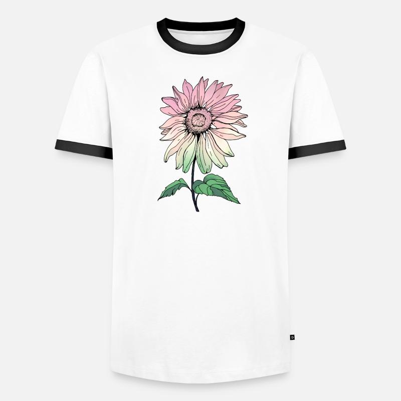 Blume - Männer Kontrast-T-Shirt - Weiß/Schwarz